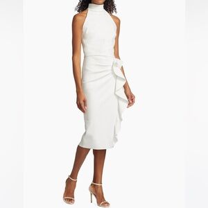 Chiara Boni La Petite Robe Teodorina Ruffled Sequin Midi-Dress Size 14 NWT